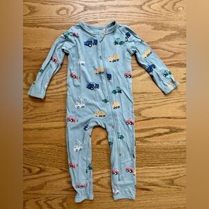 Kyte BABY bamboo zippered romper light dusty blue Construction 12-18 months